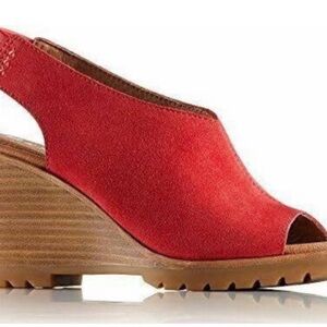 Sorel Red Wedge Sandals